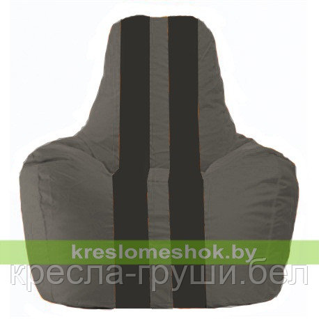 Кресло мешок Спортинг тёмно-серый - чёрный С1.1-475