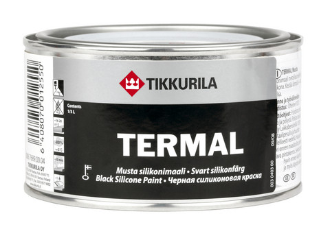 Термал черная силиконовая жаростойкая краска - Termal Tikkurila 1/3 л - фото 1 - id-p53534320