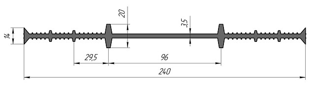 Гидрошпонка ЦР-240, ПВХ, ширина 240мм