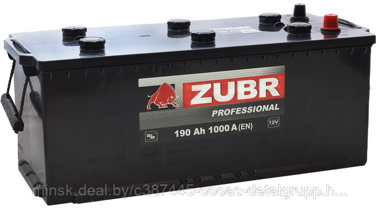Аккумулятор ZUBR PROFESSIONAL под болт 6ст-190 Ah, фото 2