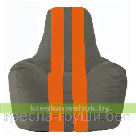 Кресло мешок Спортинг тёмно-серый - оранжевый С1.1-363