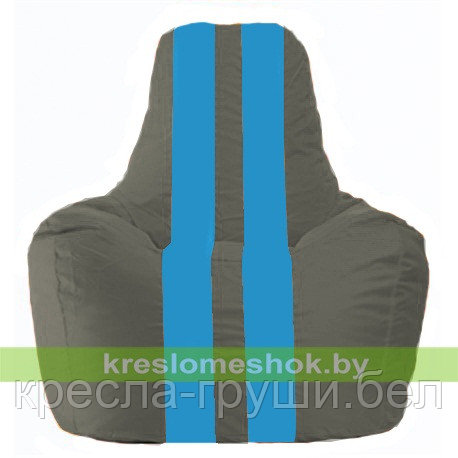 Кресло мешок Спортинг тёмно-серый - голубой С1.1-359