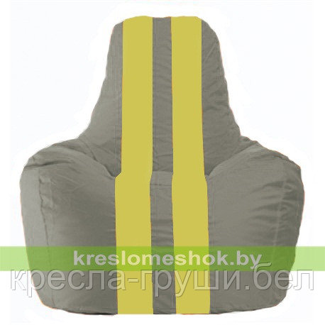 Кресло мешок Спортинг серый - жёлтый С1.1-338