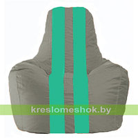 Кресло мешок Спортинг серый - бирюзовый С1.1-335
