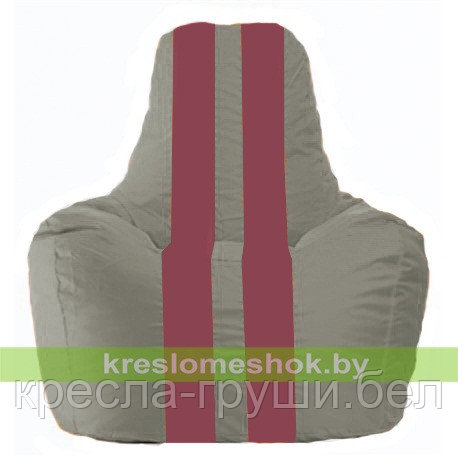 Кресло мешок Спортинг серый - бордовый С1.1-336