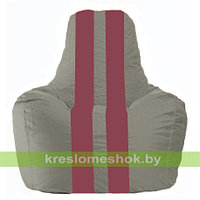 Кресло мешок Спортинг серый - бордовый С1.1-336