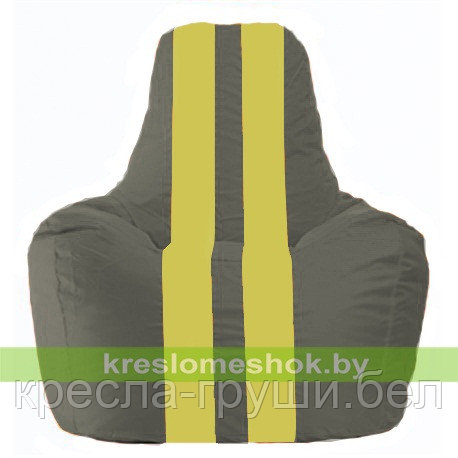 Кресло мешок Спортинг тёмно-серый - жёлтый С1.1-360