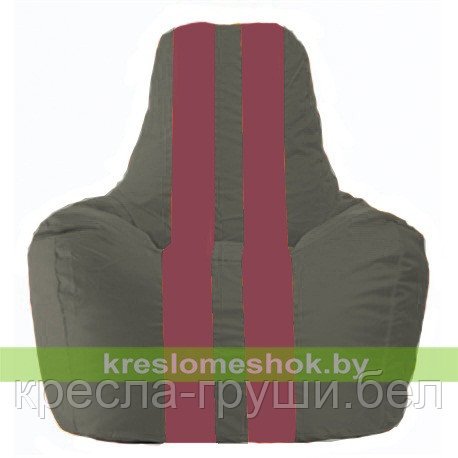 Кресло мешок Спортинг тёмно-серый - бордовый С1.1-358
