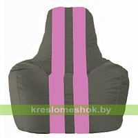 Кресло мешок Спортинг тёмно-серый - розовый С1.1-364