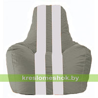Кресло мешок Спортинг серый - белый С1.1-334