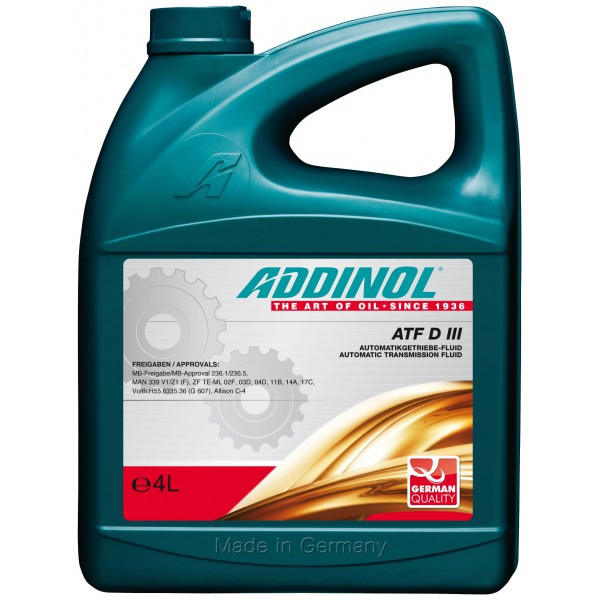 Трансмиссионное масло ADDINOL ATF D III, 4л - фото 1 - id-p53704427
