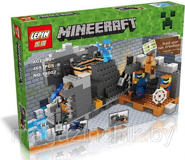 Конструктор Майнкрафт Minecraft Портал в Край 18002, 469 дет., 3 минифигурки, аналог Лего 21124