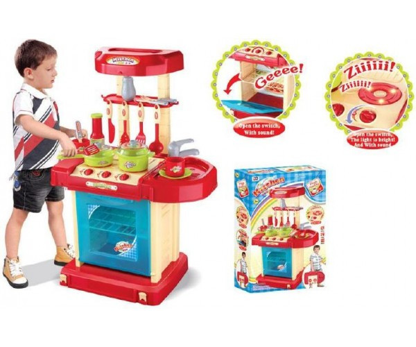 Детская игровая кухня Kitchen 008-58А в чемоданчике, со светом и звуком - фото 1 - id-p53717331