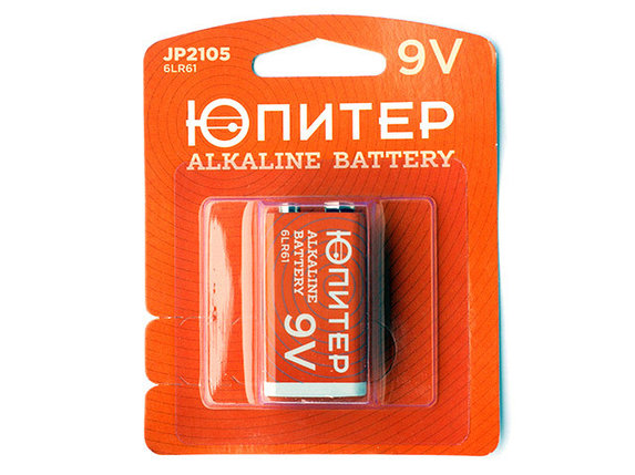 Батарейка 6LR61 9V alkaline 1шт. ЮПИТЕР (крона) (JP2105), фото 2