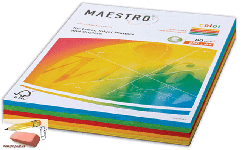 Бумага цветная Maestro color mix intensive А4, 5 цв. x 50 л., плотность 80г/м2, 250 листов