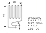 ТЭН Harvia ZSS-120 2000 Вт для Senator T10.5, Senator Combi T7C(A), T9C(A), Elegance F10.5, Club (Comb, фото 2