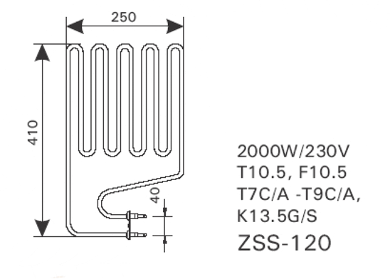 ТЭН Harvia ZSS-120 2000 Вт для Senator T10.5, Senator Combi T7C(A), T9C(A), Elegance F10.5, Club (Comb - фото 2 - id-p53797132