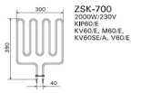 ТЭН Harvia ZSK-700 2000 Вт для Trendi KIP60(E), Topclass (Combi) KV60(E)(SE(A)), Sound M60(E), Termonator Stee, фото 2