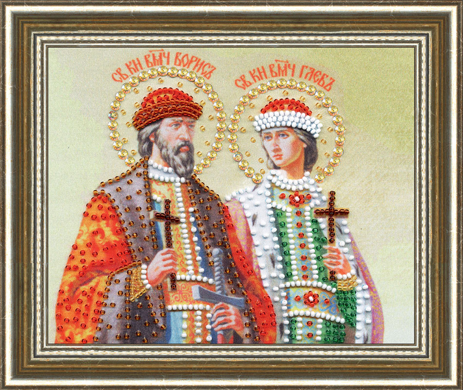 Набор для вышивания бисером "Икона Святых Князей Бориса и Глеба". - фото 1 - id-p53799016