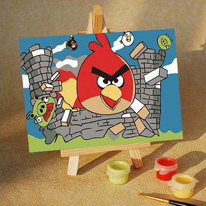 Раскраска по номерам Angry Birds (MA206) 10х15 см, фото 2