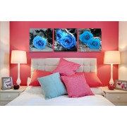 Картина по номерам Голубые розы (MT3073) триптих 50х150 см