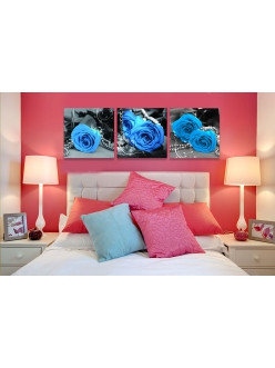 Картина по номерам Голубые розы (MT3073) триптих 50х150 см, фото 2
