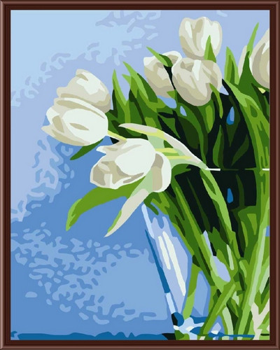 Картина по номерам Белые цветы (PC3040026) 30х40 см