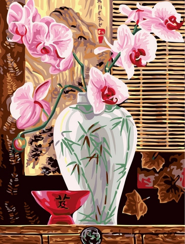 Картина по номерам Розовые орхидеи 30х40 см