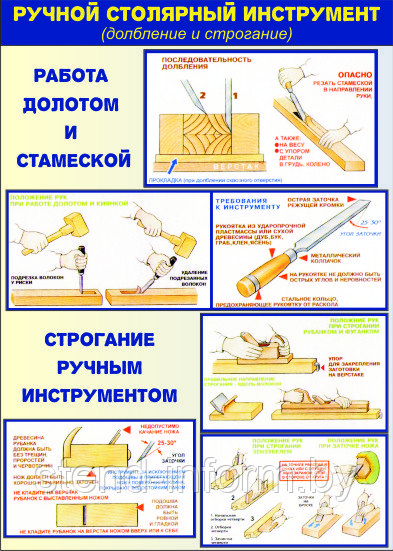 Плакат "Долбление и строгание" Р-Р 50*70 см - фото 1 - id-p1952661