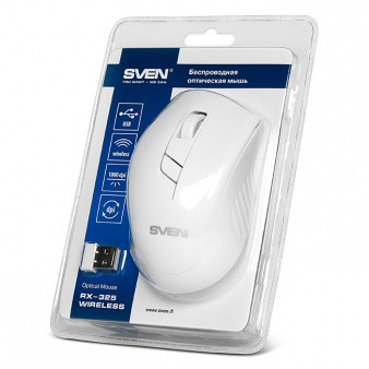 Беспроводная оптическая мышь SVEN RX-325 Wireless White, 4 кнопки, 600-1000dpi - фото 6 - id-p53903854