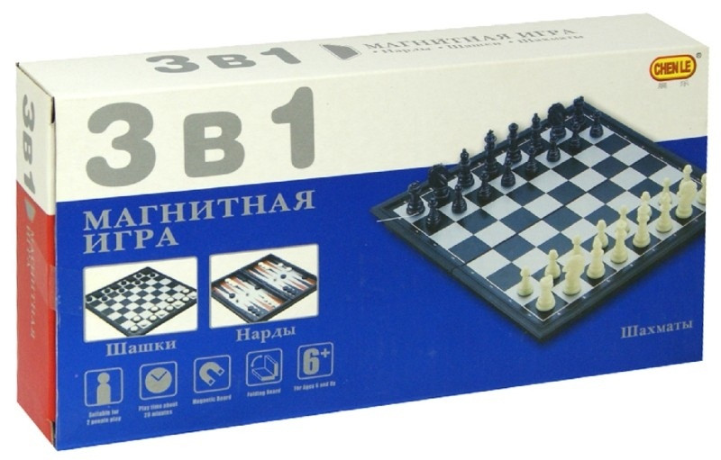Магнитная игра 3в1 шахматы, шашки, нарды 8188-10 - фото 1 - id-p53935861
