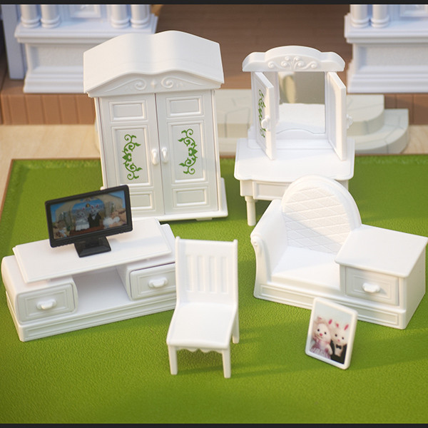 Игровой набор белой мебели с ТВ Happy Family 012-11B - фото 1 - id-p53938211