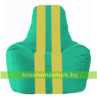 Кресло мешок Спортинг бирюзовый - жёлтый С1.1-313
