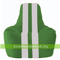 Кресло мешок Спортинг зелёный - белый С1.1-244