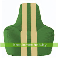 Кресло мешок Спортинг зелёный - светло-бежевый С1.1-240