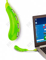 Разветвитель USB «БАКЛАЖАН», зелёный
