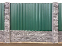 Бетонный забор "Сланец» комбинированный с металлопрофилем, фото 1