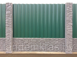 Бетонный забор "Сланец» комбинированный с металлопрофилем