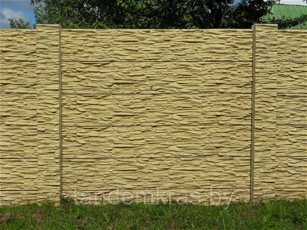 Бетонный забор «Скала» имитирующий фактуру и окраску натурального камня - фото 1 - id-p303321