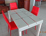 Стеклянный  стол 1100Х700Х750. Кухонный   стол стеклянный А-105, фото 6