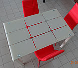 Стеклянный  обеденный стол не раздвижной 1100Х700Х750. Кухонный   стол стеклянный А-105, фото 3