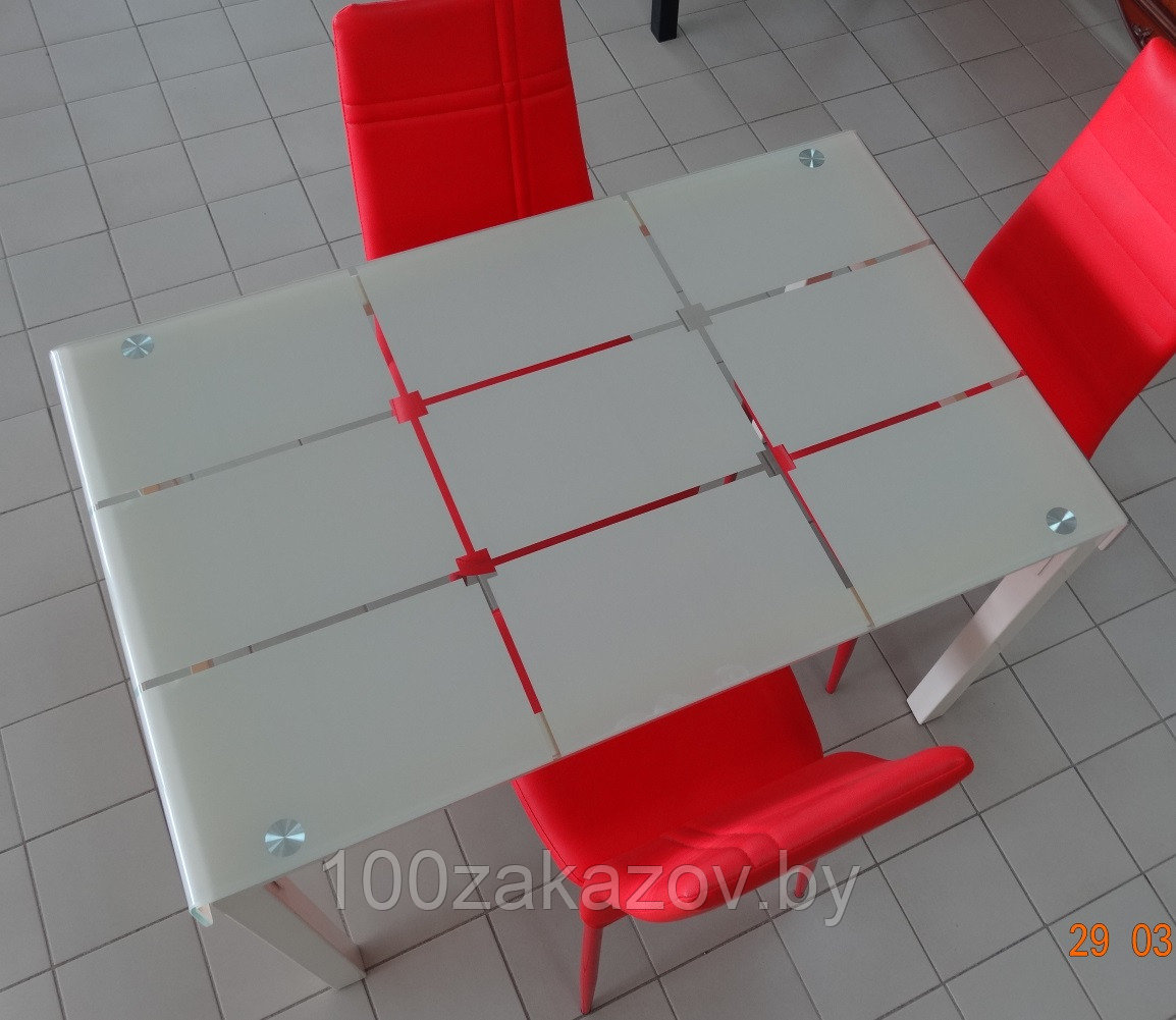Стеклянный обеденный стол не раздвижной 1100Х700Х750. Кухонный стол стеклянный А-105 - фото 3 - id-p33992369