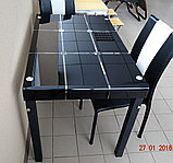 Стеклянный  обеденный стол 1100Х700Х750. Кухонный   стол стеклянный А-105, фото 3