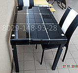 Стеклянный  стол 1100Х700Х750. Кухонный   стол стеклянный А-105, фото 5