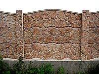 Бетонный забор «Булыжник» имитирующий фактуру и окраску натурального камня