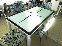 Стеклянный  обеденный   стол 120*70. Кухонный   стол.  Декоративный рисунок А63-127, фото 1