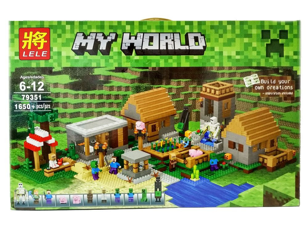 Конструктор Деревня Micro World Майнкрафт 1650 деталей (Minecraft 79351) - фото 1 - id-p53991443