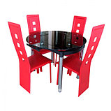 Стол трансформер. Стеклянный  кухонный стол.  Раздвижной  стол трансформер 6069-2, фото 2