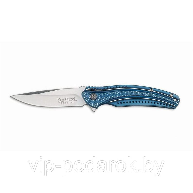 Складной нож Ripple 2 Blue Stainless Handle (IKBS® Flipper) - фото 1 - id-p19013226