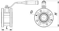 Кран шаровый стальной фланцевый (газовый) КШШС 25-25 полнопроходной компактный